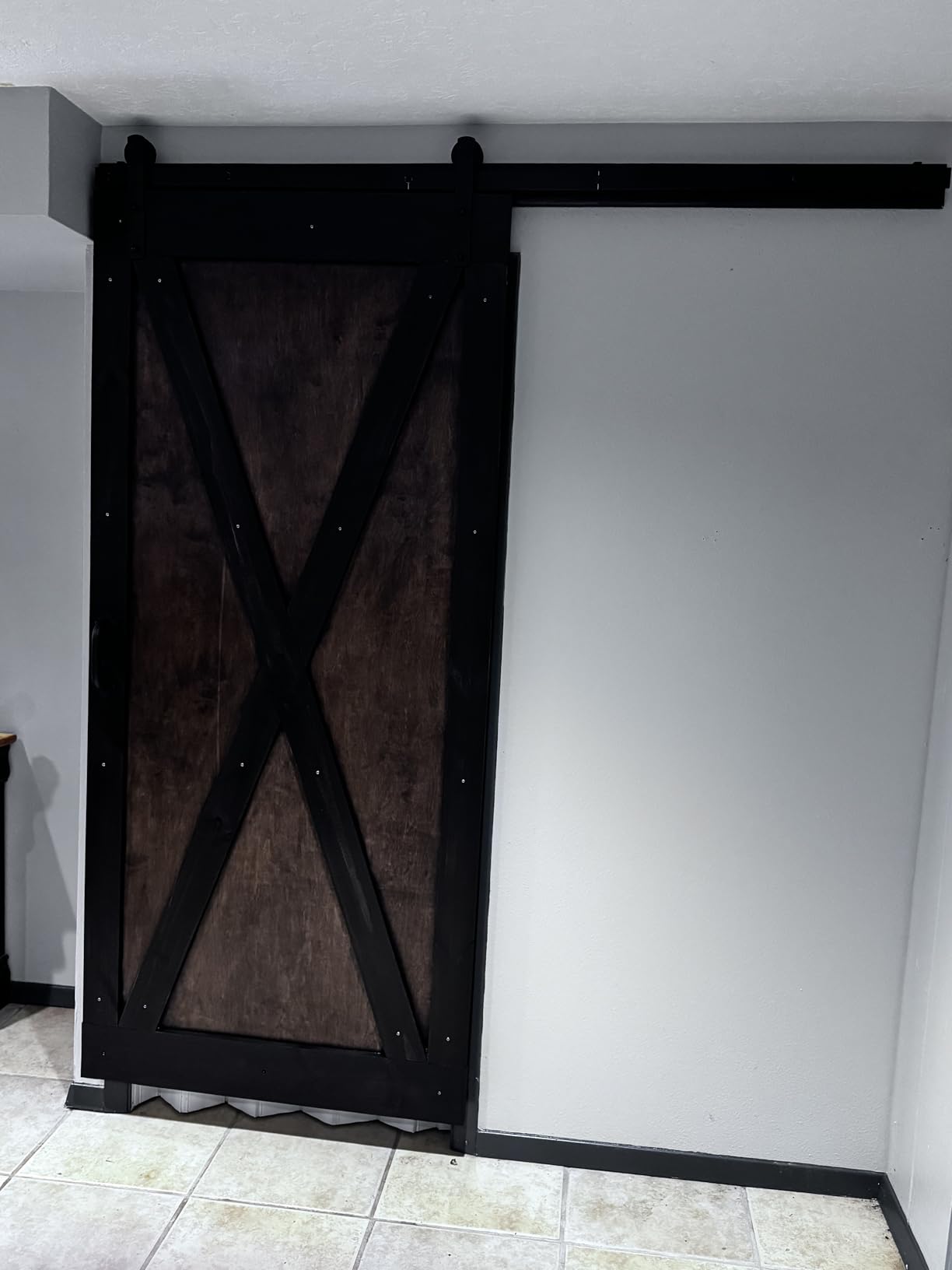 CCJH 6FT Heavy Duty Sturdy Sliding Barn Door Hardware Kit -Smoothly and Quietly -Easy to Install Fit 36