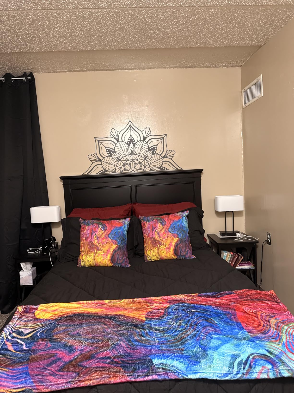 ESTART Large Metal Mandala Wall Art, Unique Lotus Flower Wall Decor customer photo 2