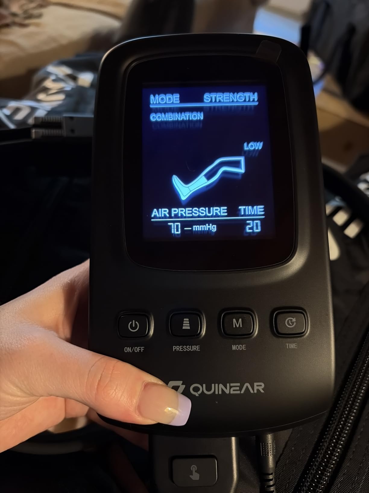 QUINEAR Leg Recovery Compression System for Athlete Post Workout, Professional Sequential Device for Massage Therapy, Foot and Leg Recovery Boots, Improve Circulation Reduce Muscle Soreness (Medium) customer photo 1