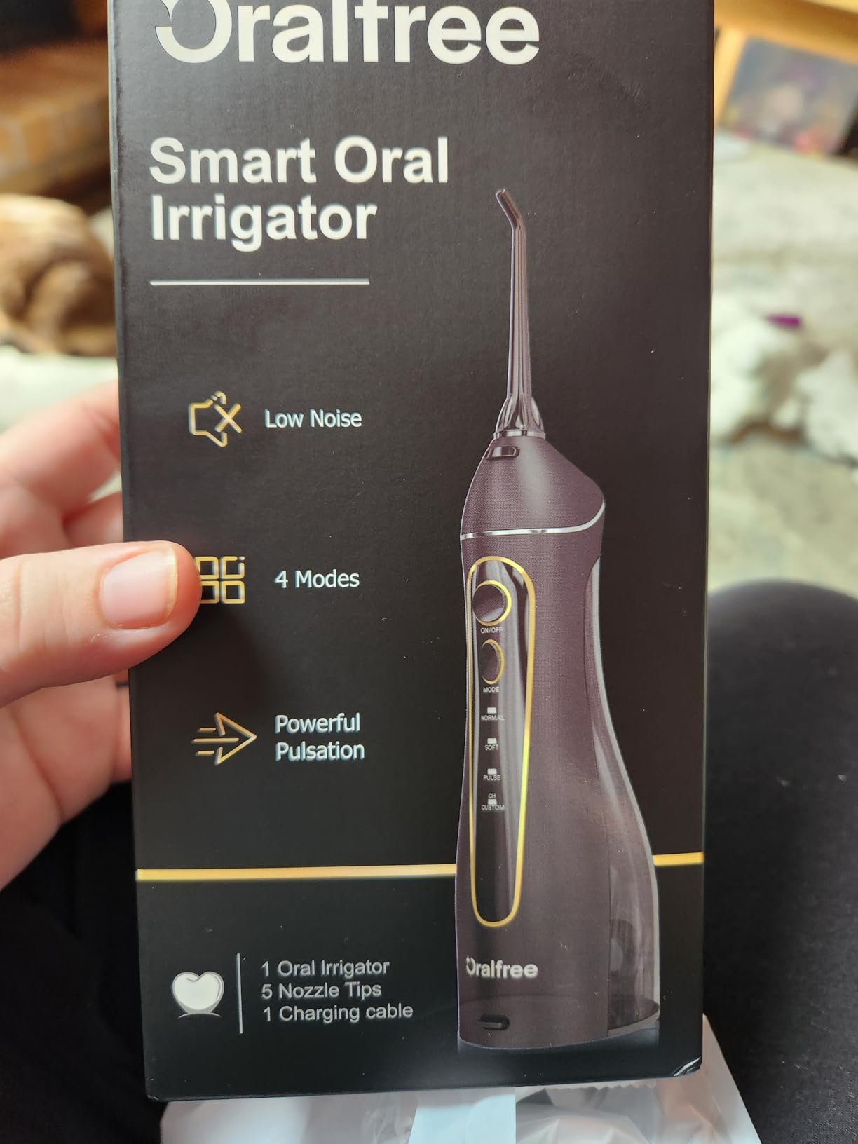 Oralfree Water flosser Teeth Picks - Dental Braces Cordless Oral Irrigator Portable Rechargeable Travel Irrigation Cleaner IPX7 Waterproof Electric Professional Flossing Teeth Cleaning for Home customer photo 2