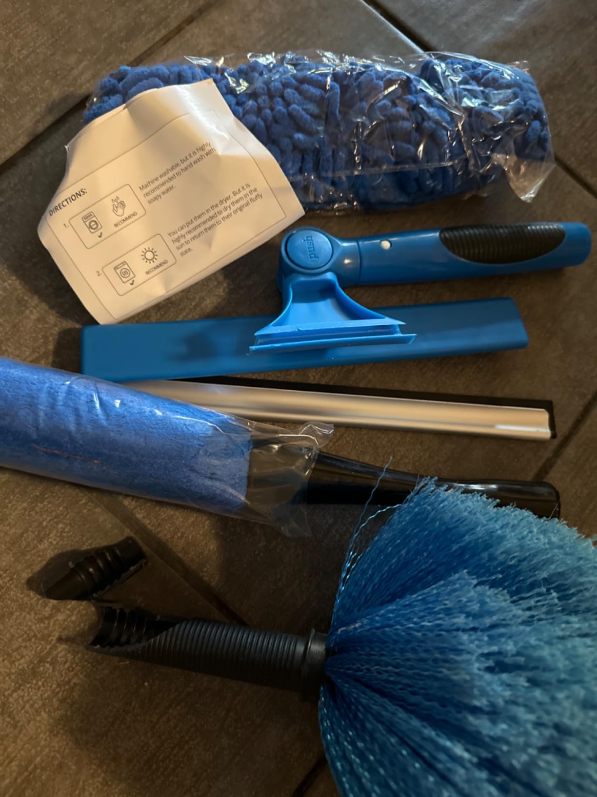 20 Feet High Reach Duster Kit with 5-12 Ft Extension Pole, Cobweb Duster with Telescoping Pole, Window Squeegee with Scrubber, Spider Web Brush, High Ceiling Fan Duster for High Window, Interior Roof customer photo 1