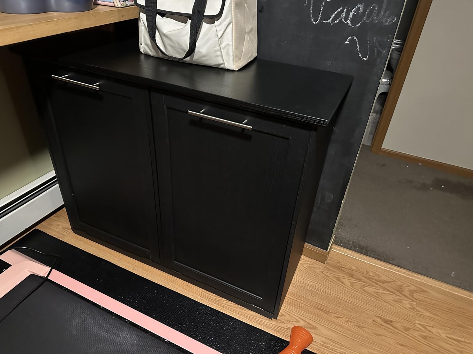 OLD CAPTAIN Tilt-Out Laundry Sorter Cabinet/Wooden Tilt Out Trash Cabinet, with Negative ion and deodorizing Function to Ensure The Cleanliness of The Kitchen Trash can(White) customer photo 1