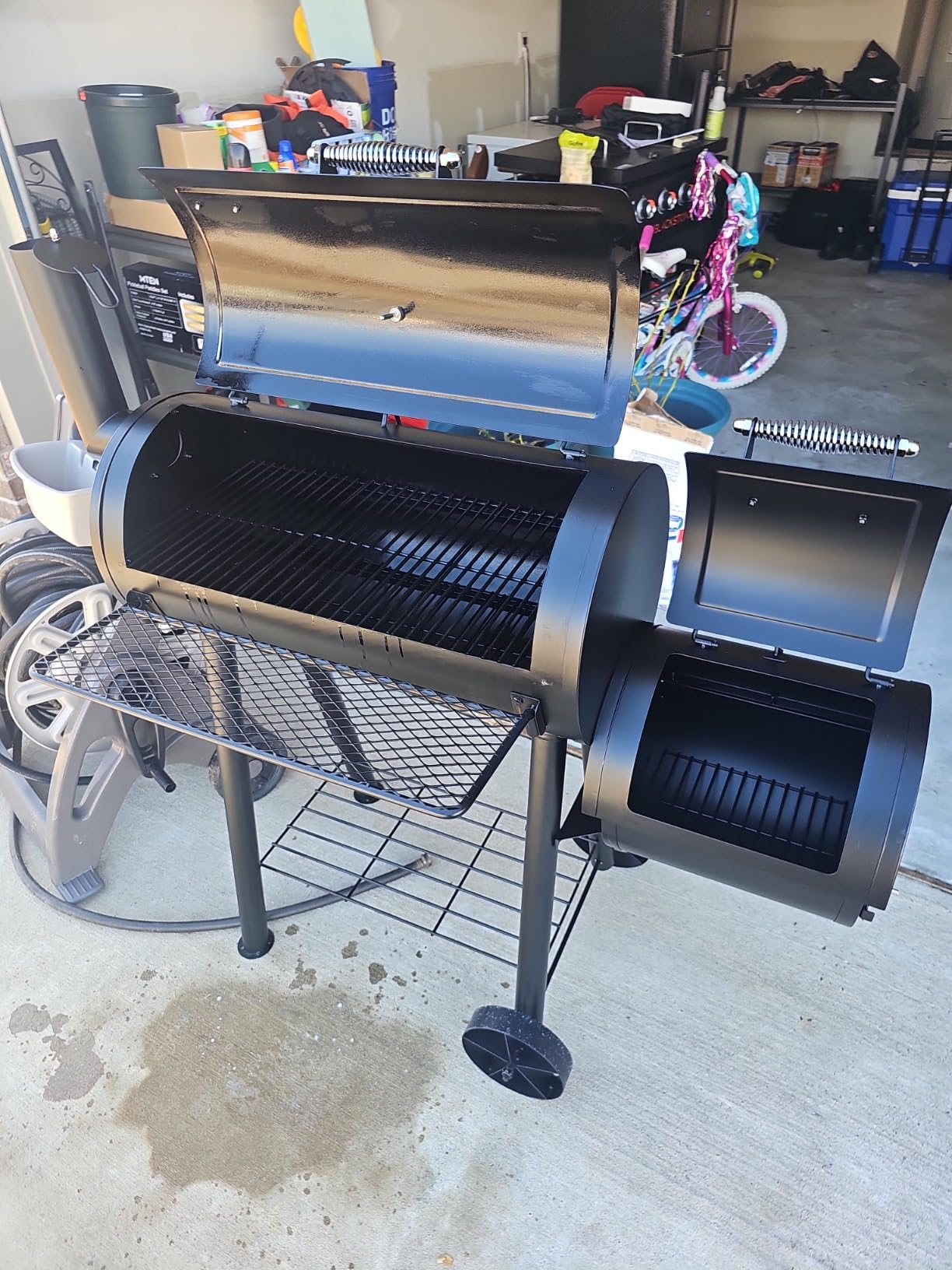 MFSTUDIO Barrel Charcoal Grill w/Offset Smoker w/ 512 SQ.IN. Cooking Area customer photo 1