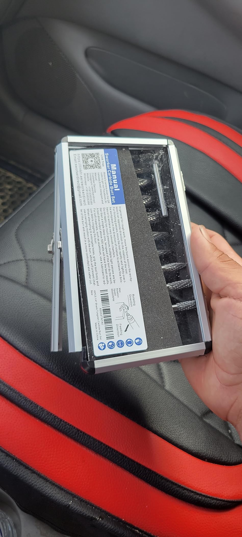 Sworker 10Pcs Carbide Burr Set 1/4 Shank w/Clear Box Max Head Dia 10mm Die Grinder Bits Rotary Tools Attachment Kit Rasp Accessories Metal Wood Stone Steel Grinding Deburring Cutting Porting Carving customer photo 2