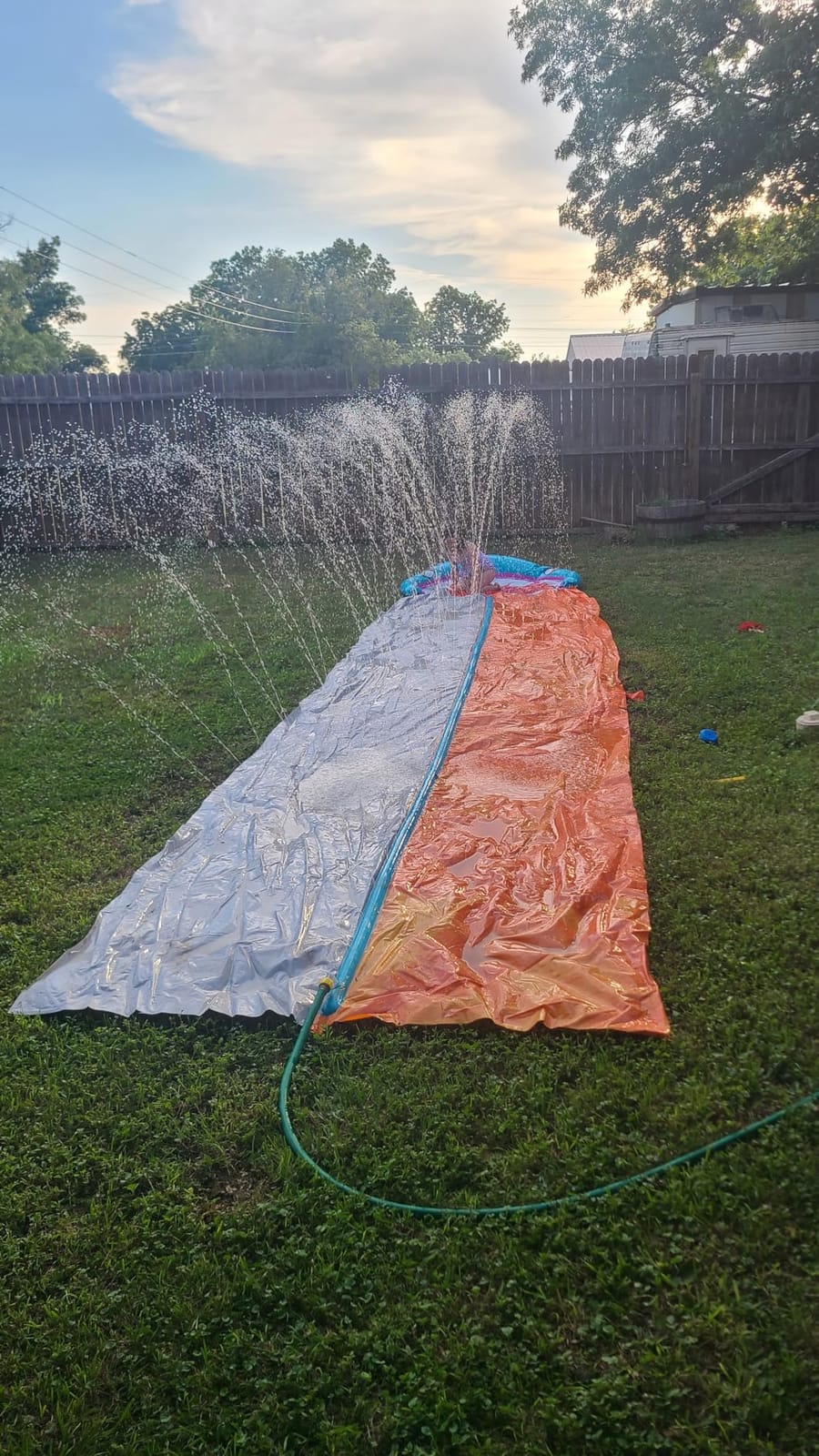 Sloosh Water Slides with 2 Inflatable Boards,22.5ft Double Lane Splash Slip Lawn Water Slide with Advanced Sprinklers Summer Toy for Kids Adults Fun Backyard Summer Outdoor, Orange customer photo 2