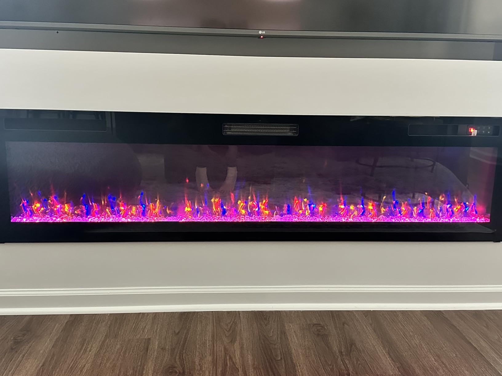 72 inch Ultra-Thin Silence Linear Electric Fireplace, Recessed Wall Mounted customer photo 1