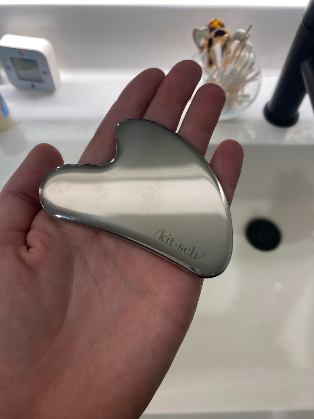 Kitsch Stainless Steel Guasha Tool for Face - Silver customer photo 1