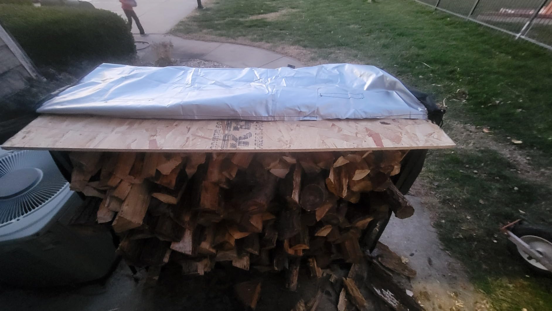 nalone 4FT Outdoor Firewood Rack with Cover, Heavy Duty Square Strong Stand Rack with Waterproof Cover for Fireplace Fire Pits Wood Pile Storage Holder Lumber Rack customer photo 1