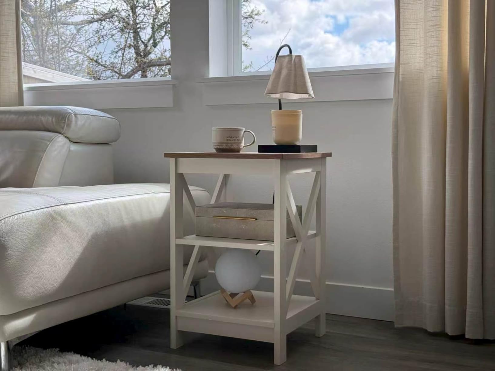 PHI VILLA White Entryway Table, Narrow Console Table, Farmhouse Entry Table customer photo 1