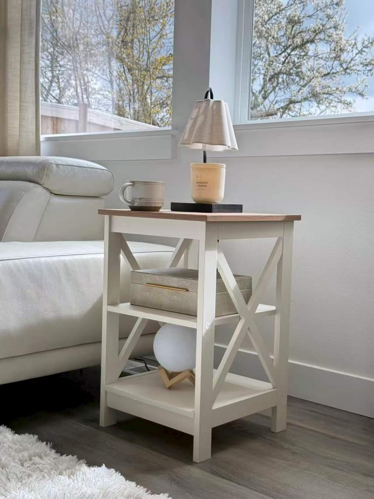 PHI VILLA White Entryway Table, Narrow Console Table, Farmhouse Entry Table customer photo 2