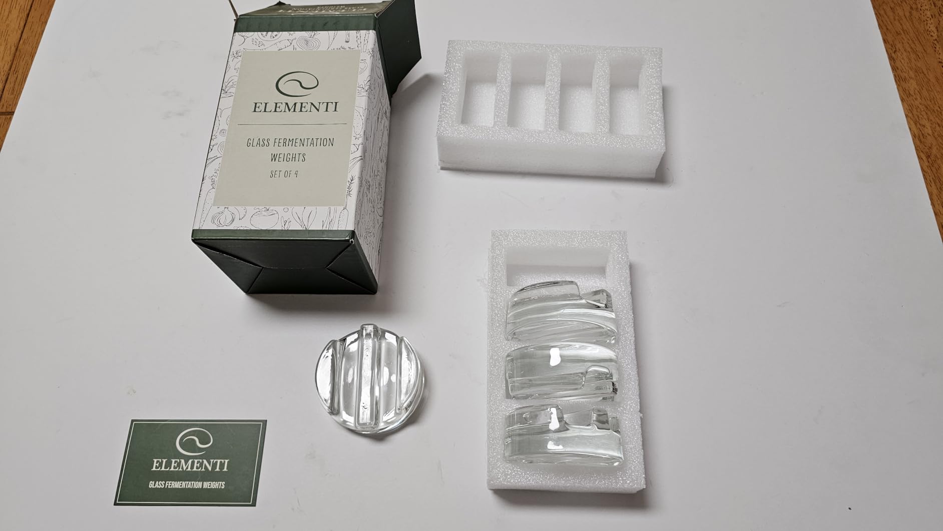 Elementi Fermentation Weight Set of 2 - Easy to Use Glass Fermenting Weights, Perfect Fit for Wide Mouth Mason Jars, Highly Durable Soda-Lime Glass Fermentation Kit for Sauerkraut, Kimchi & More customer photo 1