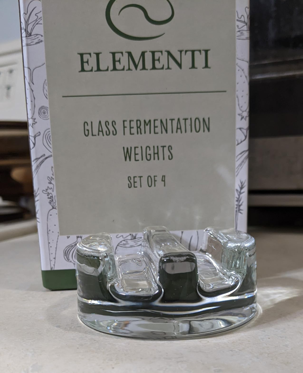Elementi Fermentation Weight Set of 2 - Easy to Use Glass Fermenting Weights, Perfect Fit for Wide Mouth Mason Jars, Highly Durable Soda-Lime Glass Fermentation Kit for Sauerkraut, Kimchi & More customer photo 2