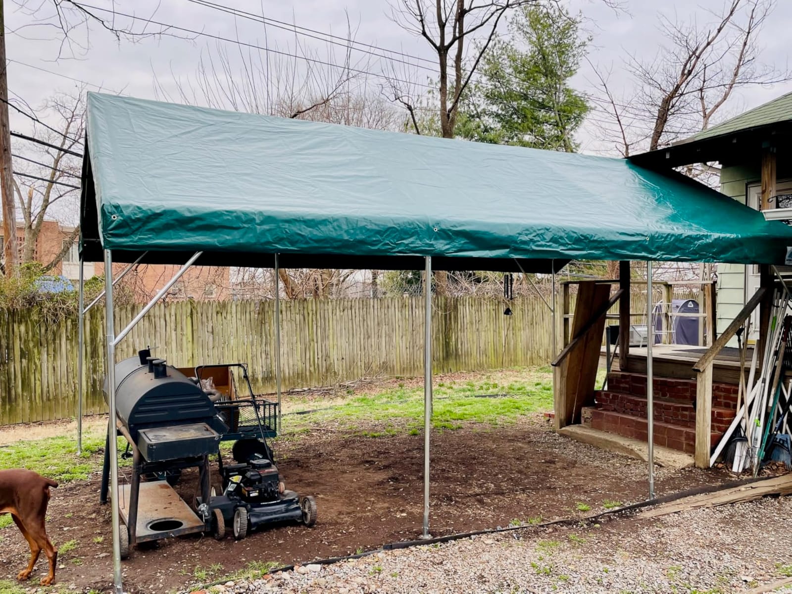 ADVANCE OUTDOOR 12x20 ft Heavy Duty Carport Potable Car Canopy Garage Party Tent Boat Shelter, Adjustable Height from 9.8 ft to 11.3 ft, Beige customer photo 2