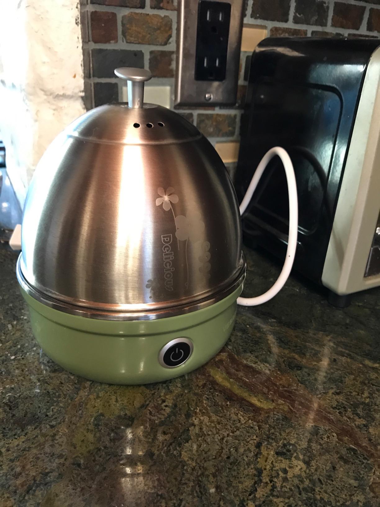 VOBAGA Electric Egg Cooker, Rapid Egg Boiler with Auto Shut Off for Soft, Medium, Hard Boiled, Poached, Steamed Eggs, Vegetables and Dumplings, Stainless Steel Tray with 7-Egg Capacity (Black) customer photo 2