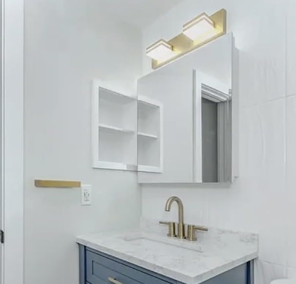 SineRise LED Modern Bathroom Vanity Light Fixtures, Modern Acrylic Bathroom Wall Lighting Fixtures Over Mirror, 3-Light, 24-Inch, Black, White customer photo 1