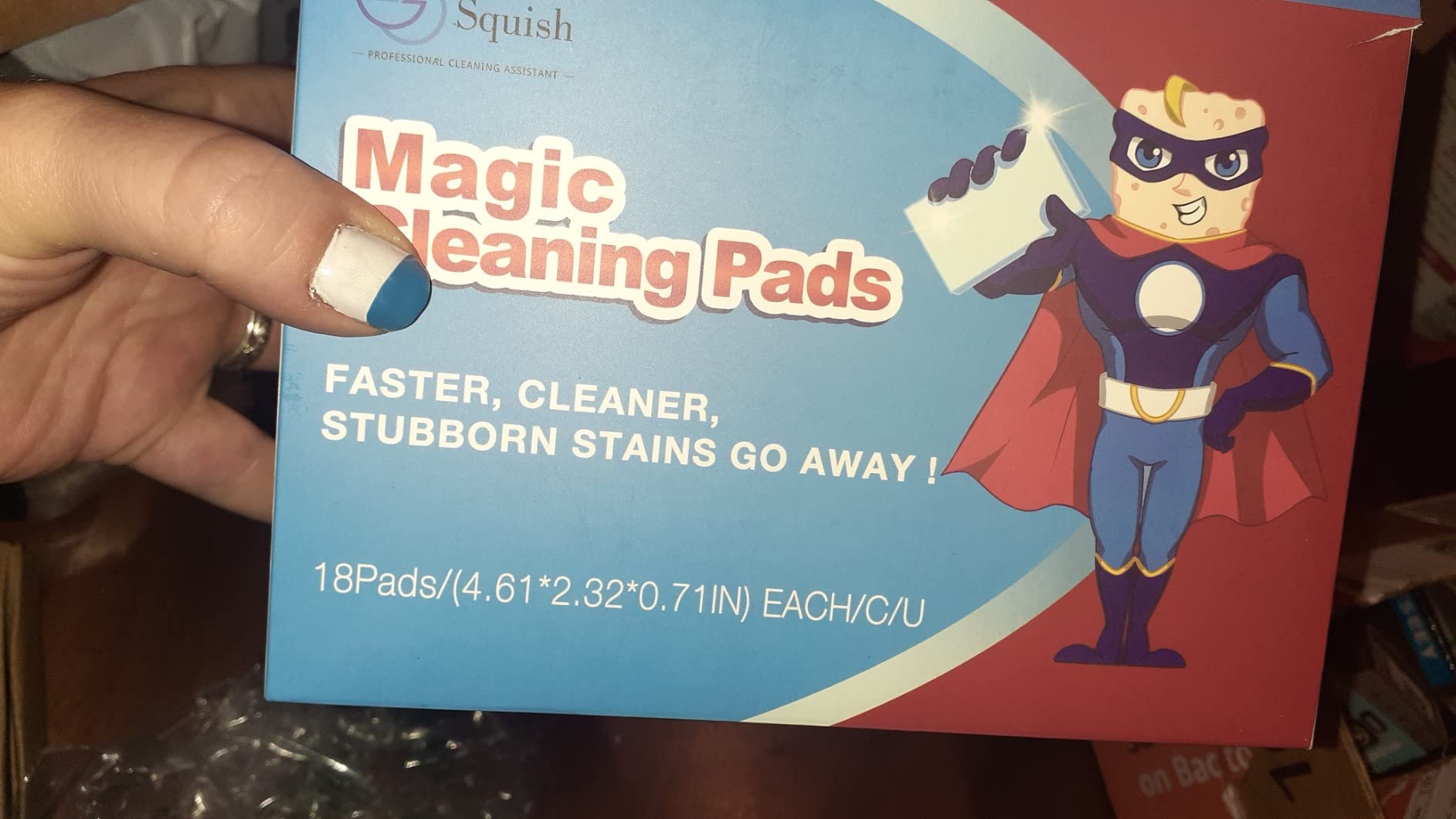 Squish Magic Eraser Sponge, 18 Pack Cleaning Pads for Walls, Oven, Kitchen, and Shoe Cleaner With Melamine Foam, Universal Cleaner customer photo 2