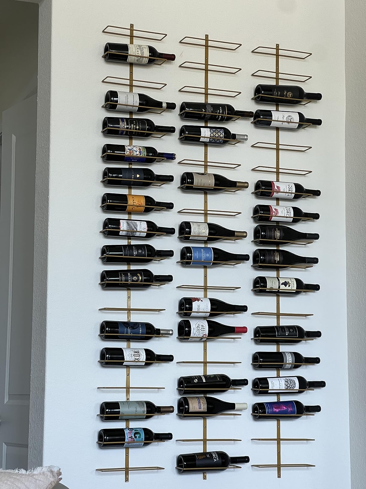 B4Life Wall-Mounted Wine Rack, 9 Bottles Wood & Metal Storage | Collectors, Dining Rooms, Kitchens, Home Bars, Wine Cellars, Decorative Display With Empty Bottles customer photo 2