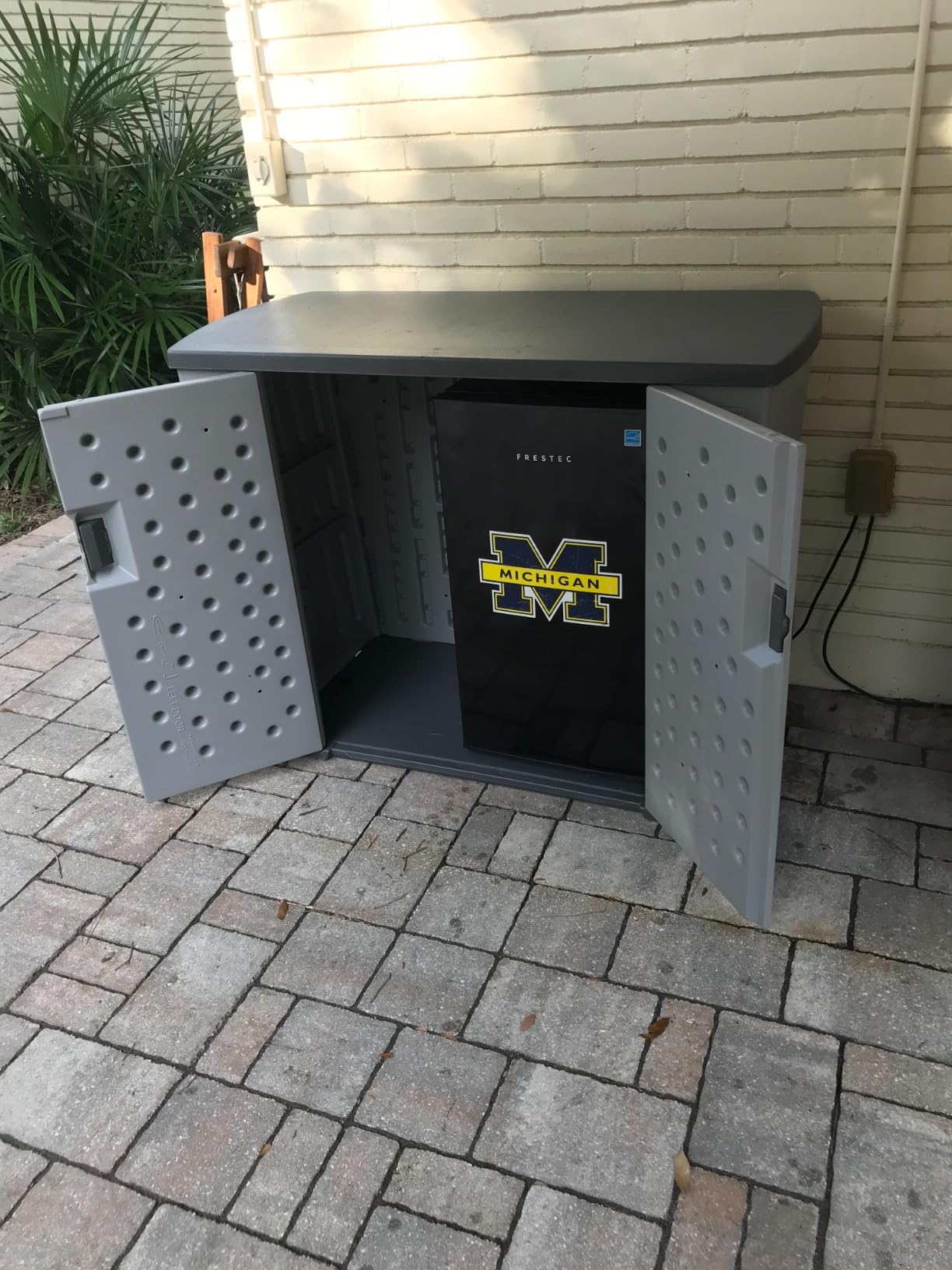 Suncast XL Outdoor Storage Cabinet, 130 Gal, Lockable, Peppercorn Gray customer photo 2
