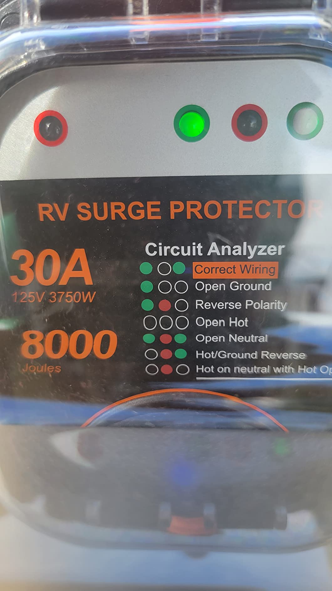 GEARGO RV Surge Protectors 30 Amp RV Circuit Analyzer, [2026 New Upgraded & Gen2] Full Protection, RV Adapter Plug for Camper (Orange) customer photo 1