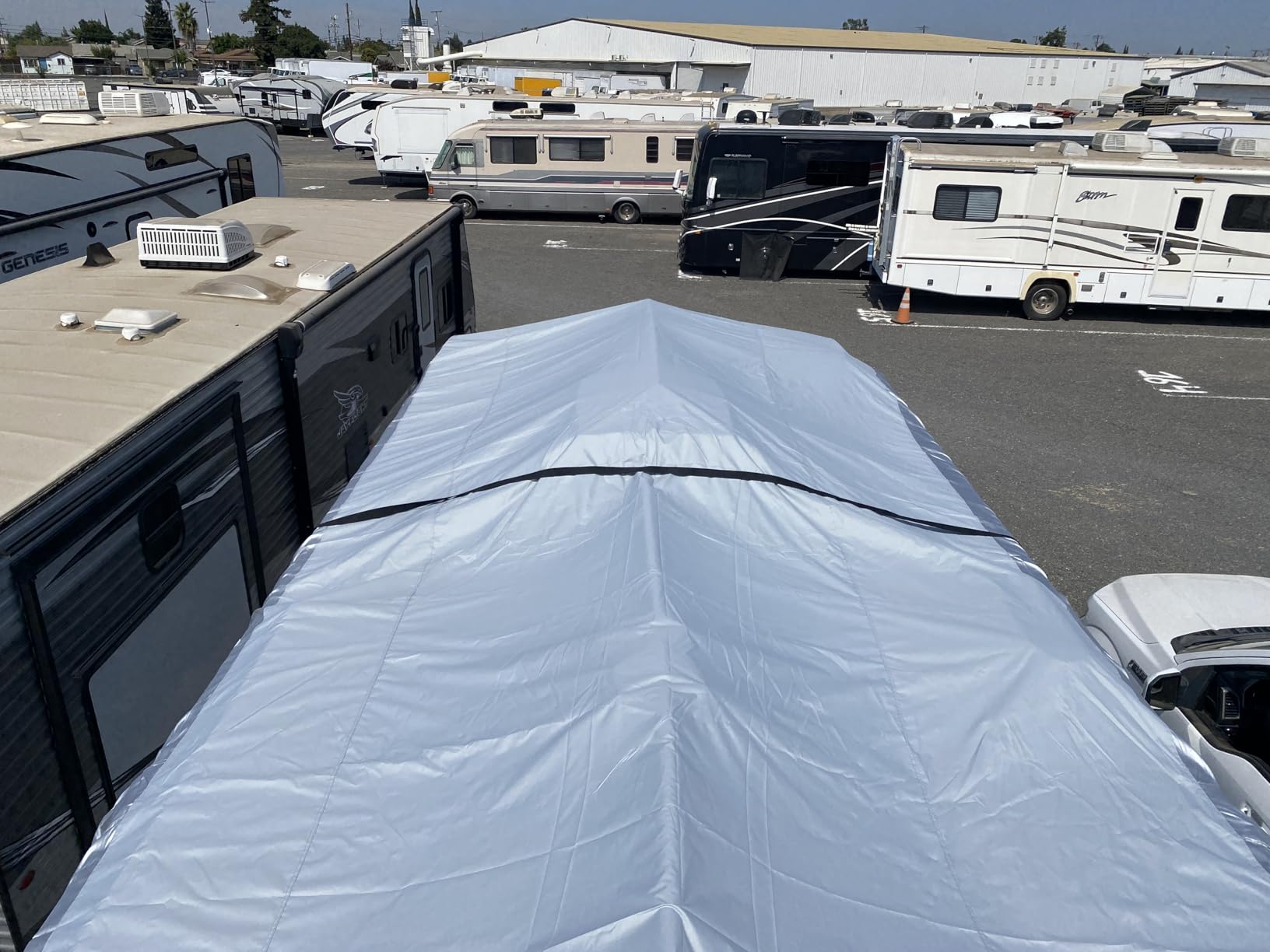 300D Top Class A RV Cover with Waterproof PU Coating Rip-Resistent & Anti-UV Winter Camper Cover Fits 30' to 33' Motorhome customer photo 2
