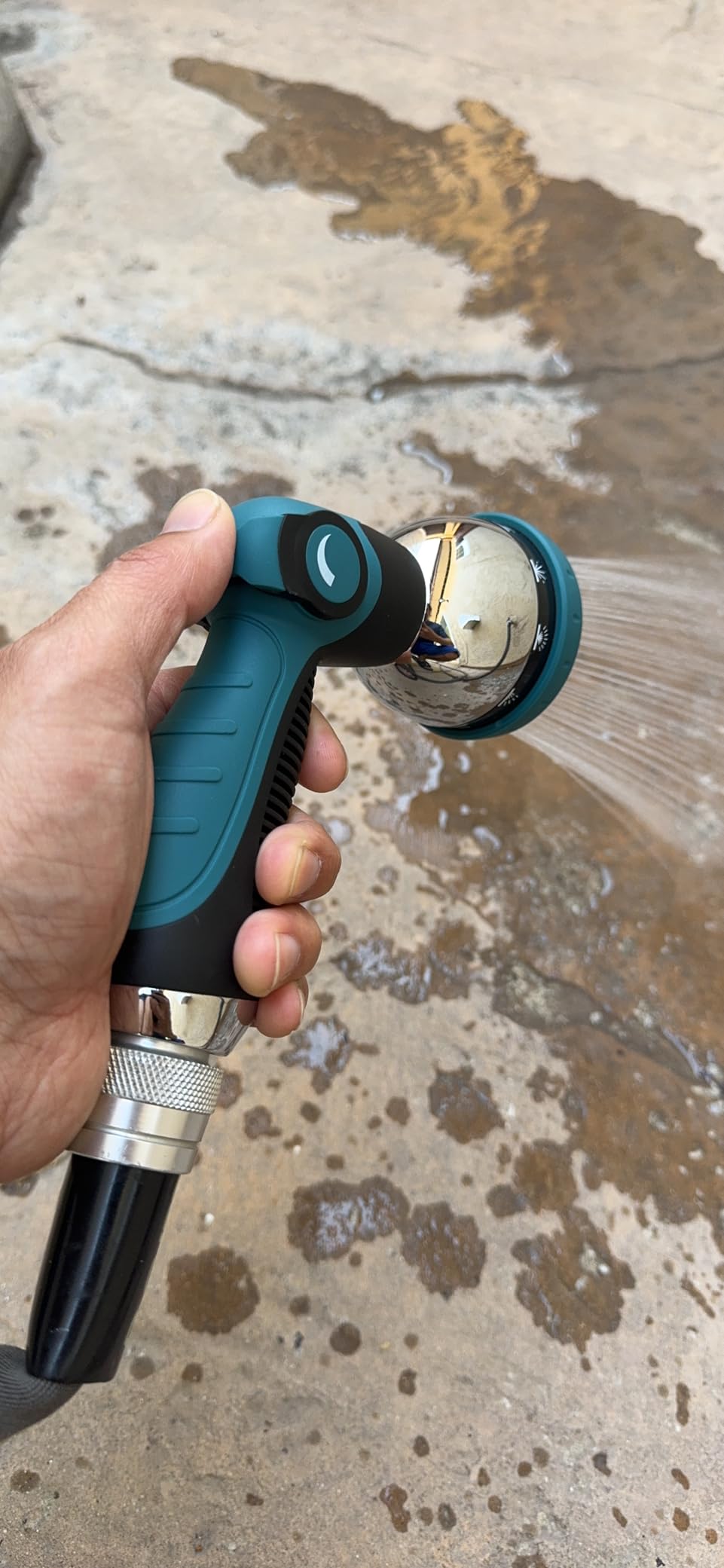 Hose Nozzle [Blue] Heavy Duty Hose Sprayer With 10 Adjustable Watering Patterns. Thumb Control Design, Comfortable Ergonomic Grip, Garden Hose Nozzle for Watering Plants & Lawns/Fun showers/Cleaning customer photo 1