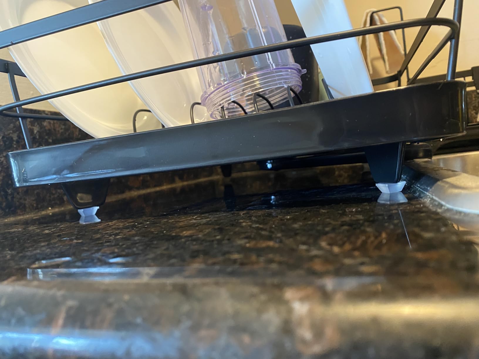 Kitsure Dish Drying Rack for Kitchen Counter, 12''W x 15.5''L, Black customer photo 2
