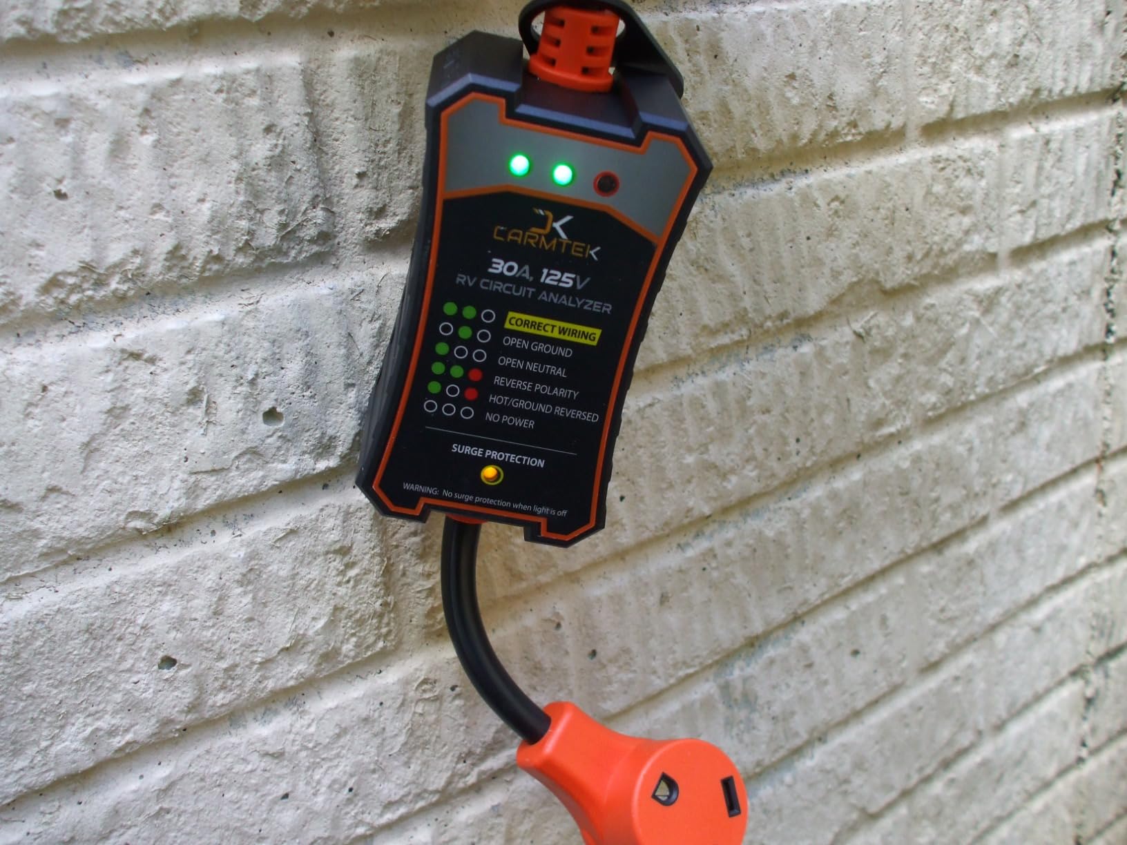 CARMTEK RV Surge Protector 50 Amp - RV Circuit Analyzer with Integrated Surge Protection - Smart 50 Amp Surge Voltage Defender with Grip Handles customer photo 1