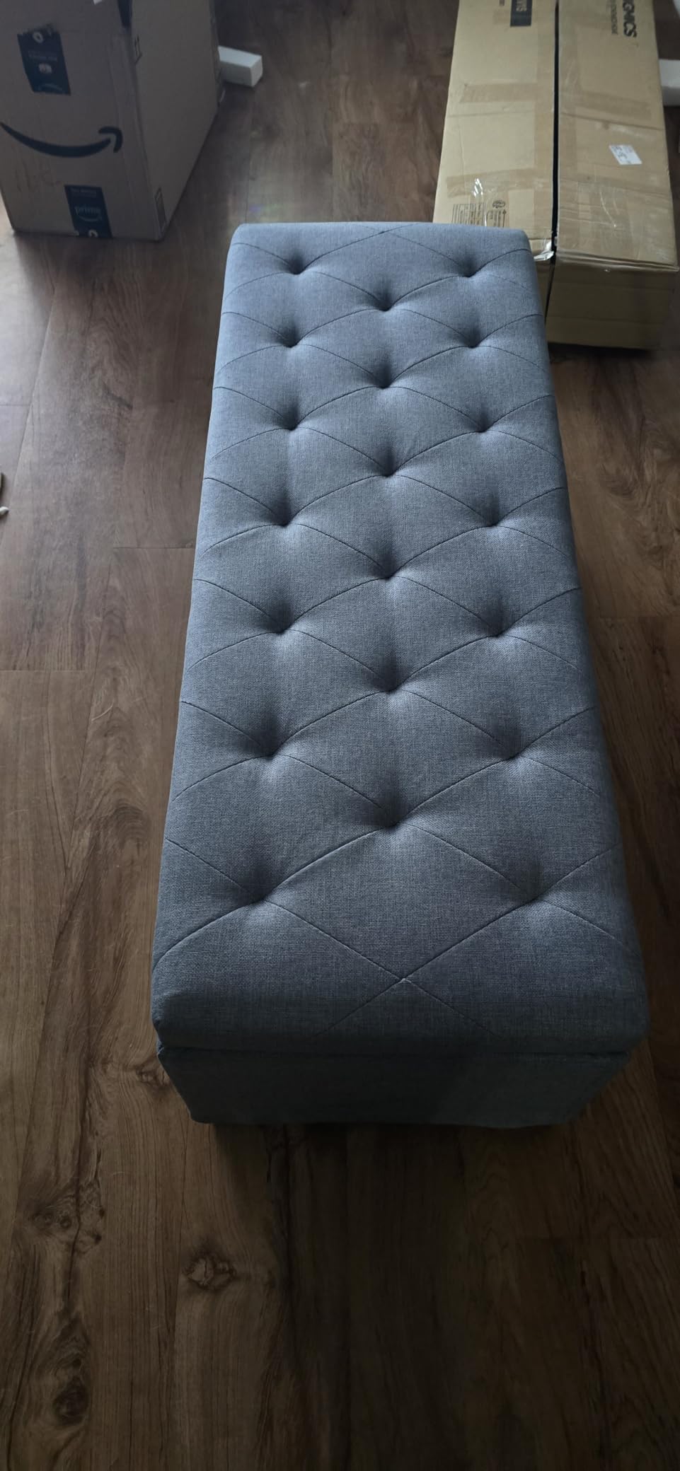 SONGMICS Storage Ottoman Bench, Foot Rest with Legs, Load up to 661.4 lb customer photo 2