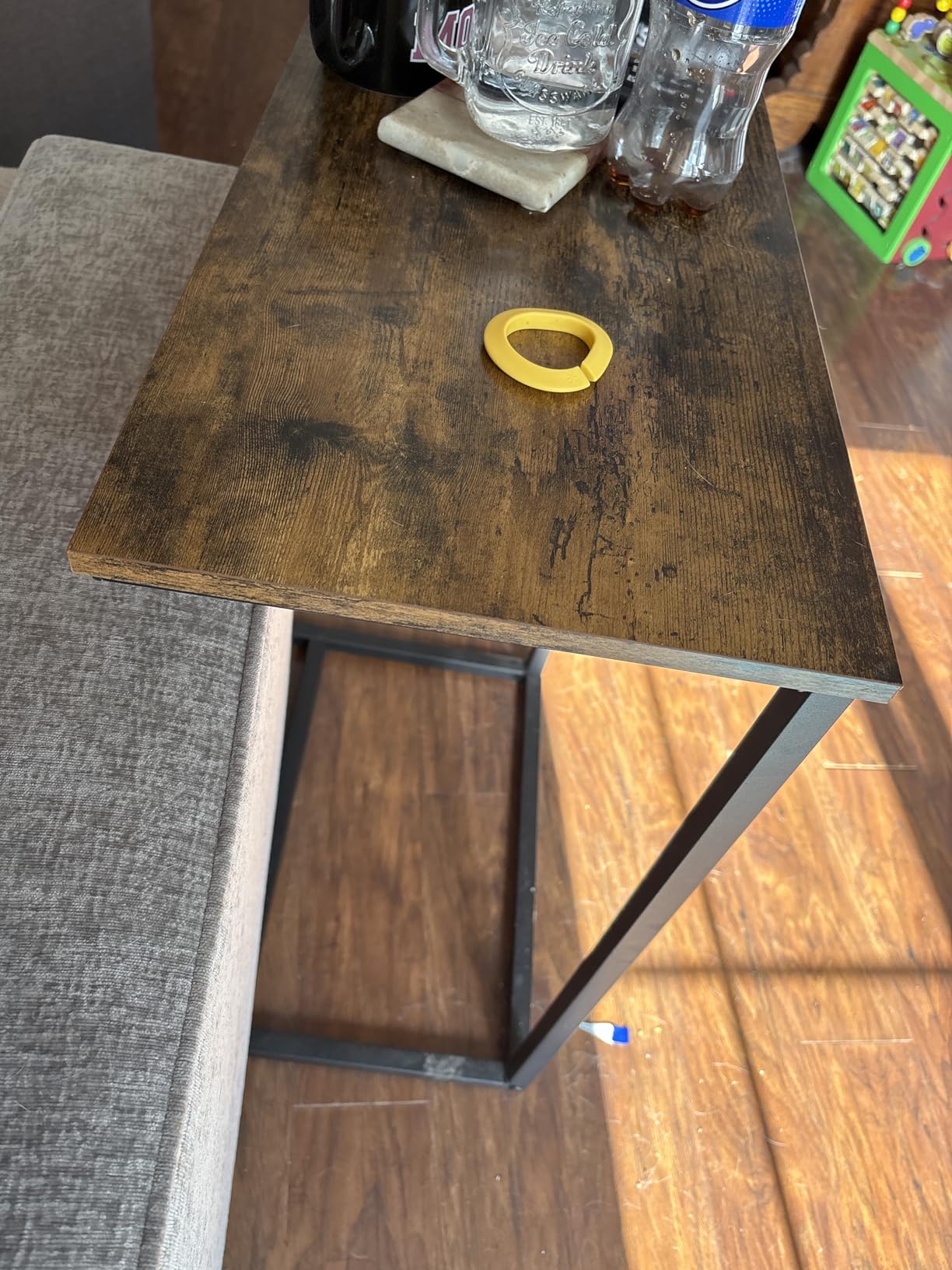 Pipishell C Shaped End Table 27 inches High, Side Table for Couch Slide Under, C Table Sofa Side End Table for Living Room customer photo 2
