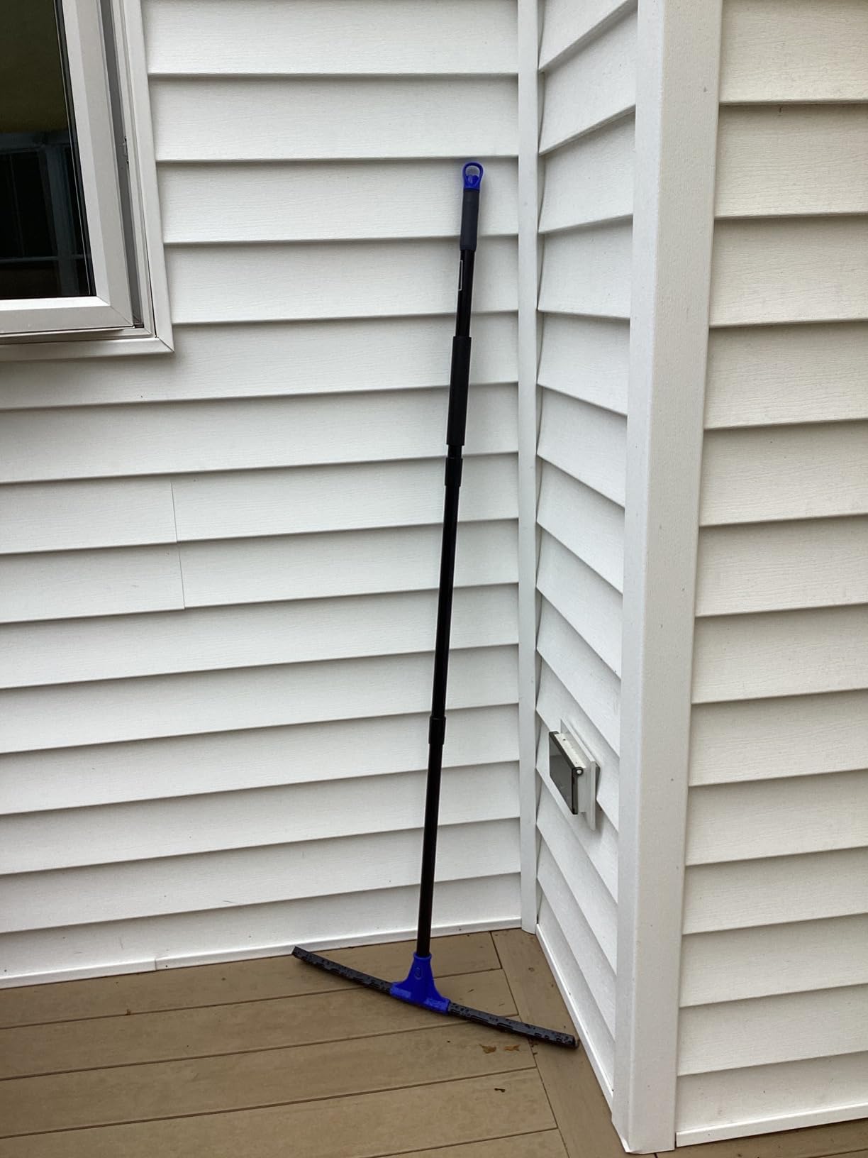 Squeegee Broom for Floor, 18'' Heavy Duty Rubber Wiper with 60'' Long Handle for Bathroom Tile, Garage Concrete, Deck Cleaning customer photo 1