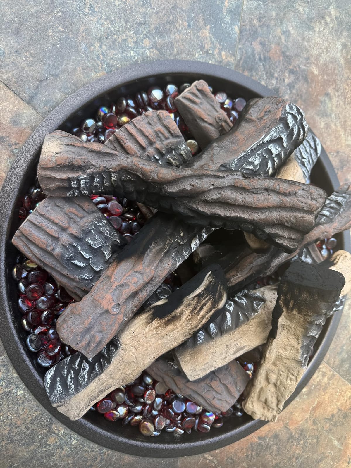 GasSaf Large Gas Fireplace Logs, 10 Piece Ceramic Fire Logs customer photo 1