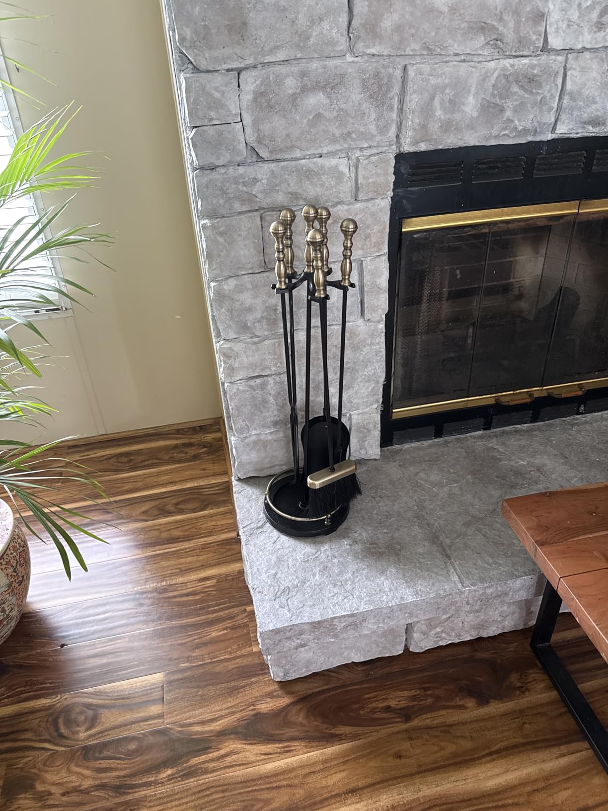 Lichamp Fireplace Tools Set, Retro Gold Handle customer photo 1
