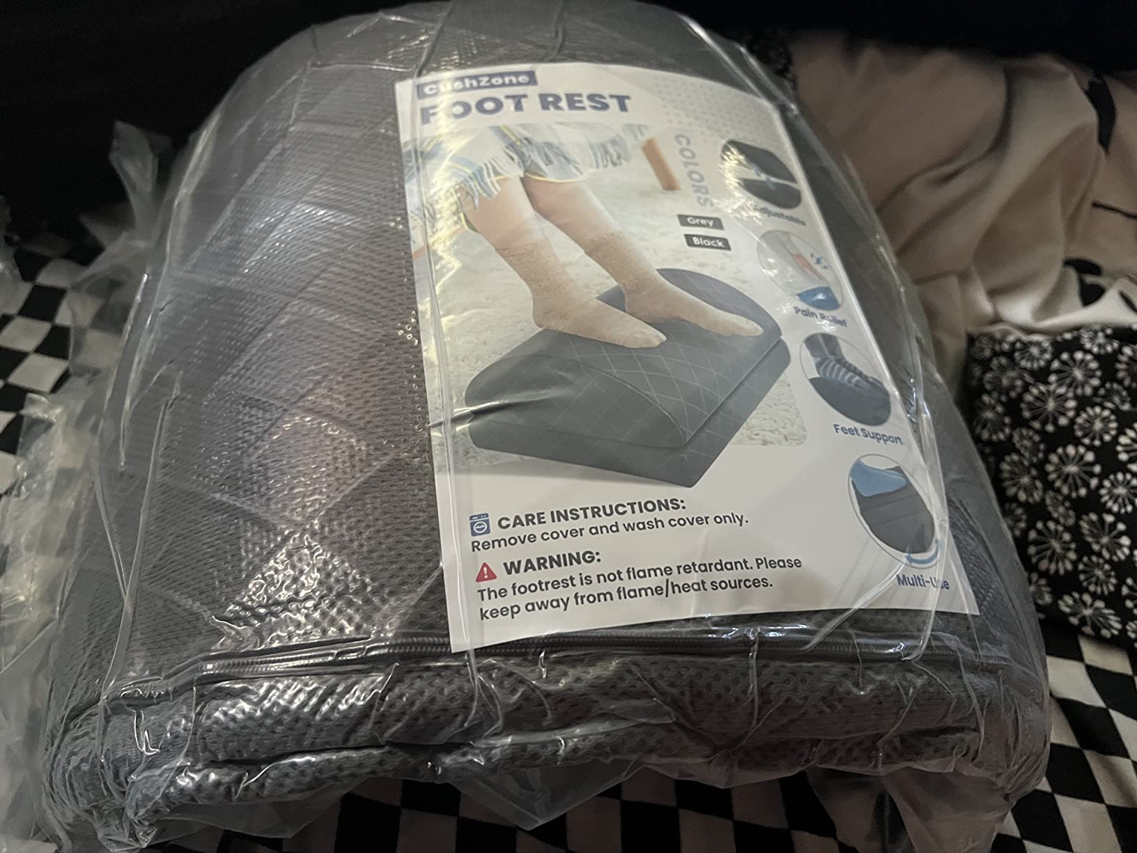CushZone Foot Rest for Under Desk at Work, Grey customer photo 2