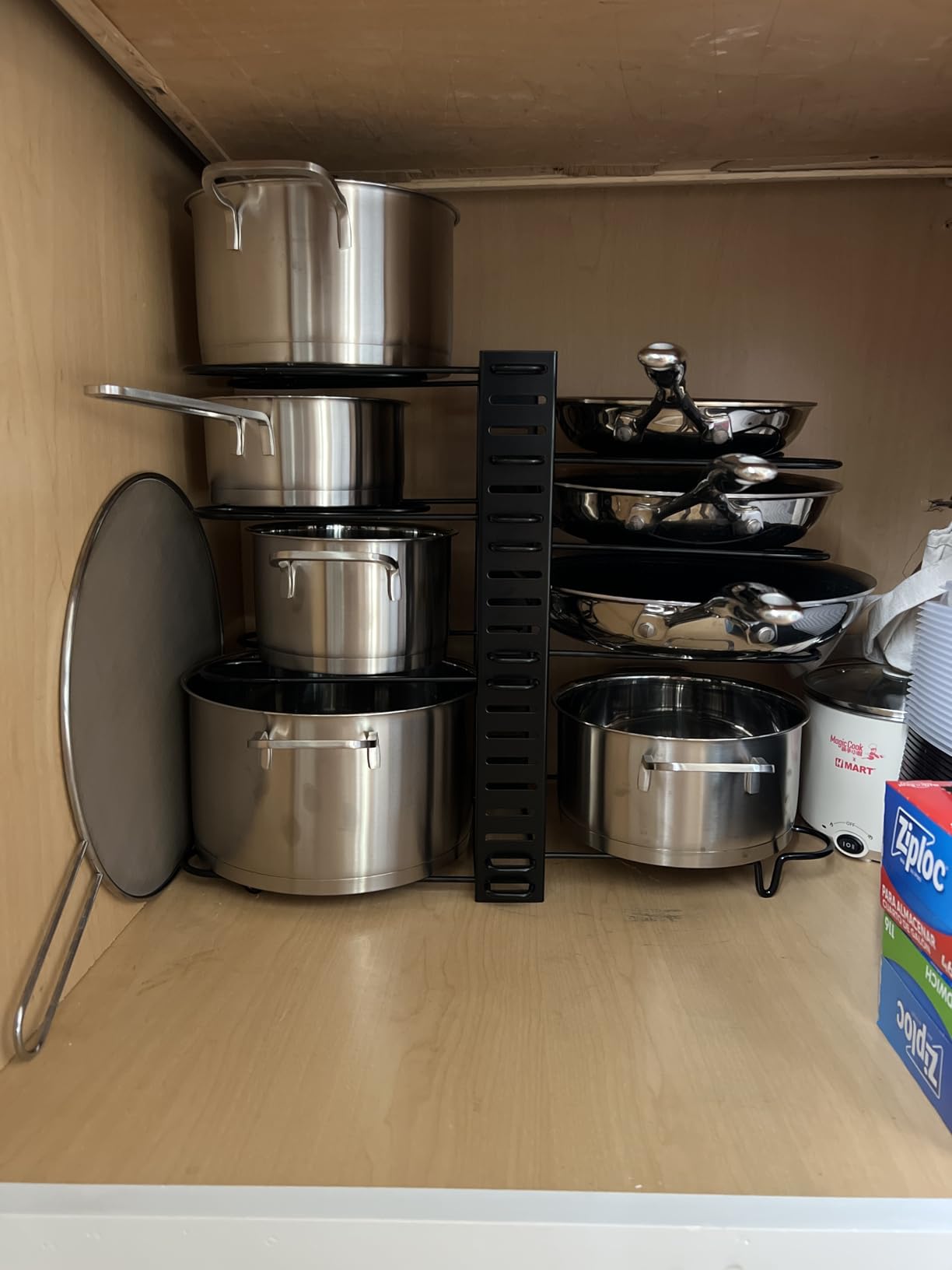 MUDEELA 8-Tier Heavy Duty Pots and Pans Organizer under Cabinet, Black customer photo 1