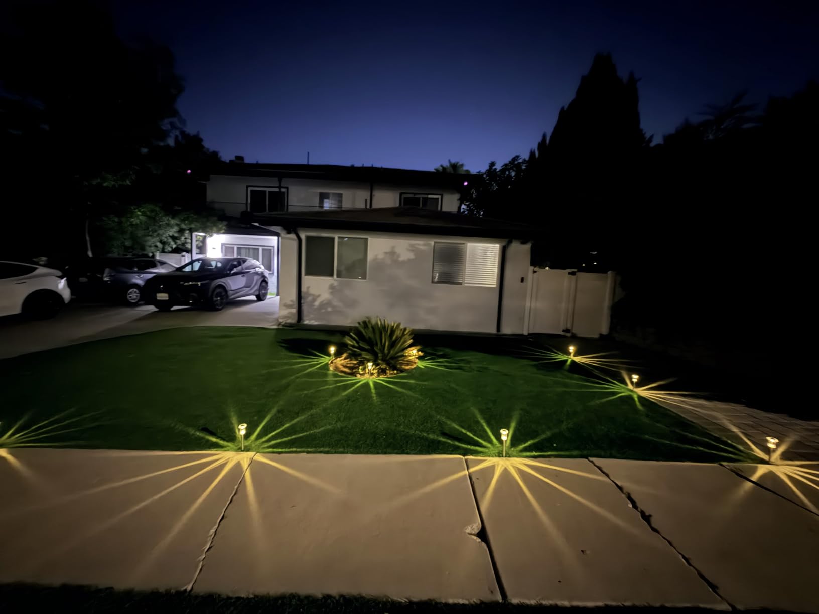 10 Pack Solar Pathway Lights Outdoor Waterproof, Cool White LED customer photo 1