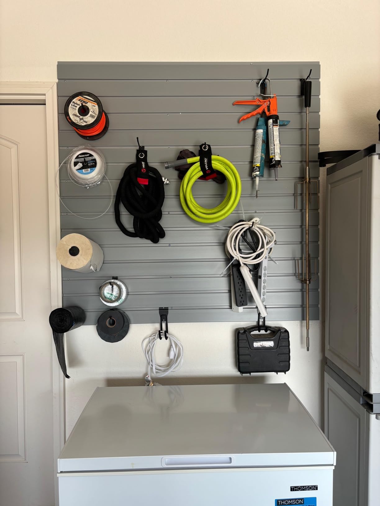 Heavy Duty 8'H x 4'W PVC Garage SlatWall Storage System (with Endcaps & Screws) - Modular Slat Wall Paneling for Garage Wall Organizer - Interlocking SlatWall Panels for Home & Commercial Use (Black) customer photo 2