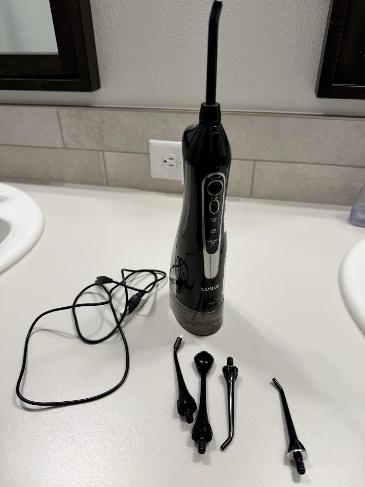 COSLUS ADA Accepted C20 Water Dental Flosser Pick, Professional Set Black customer photo 2