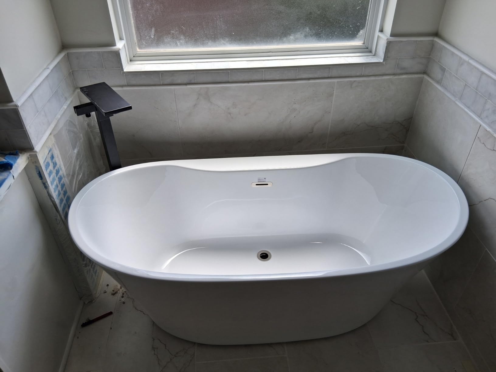 Hoimpro Free Standing Tub Faucet Freestanding Stand Bathtub Faucet Filler customer photo 2