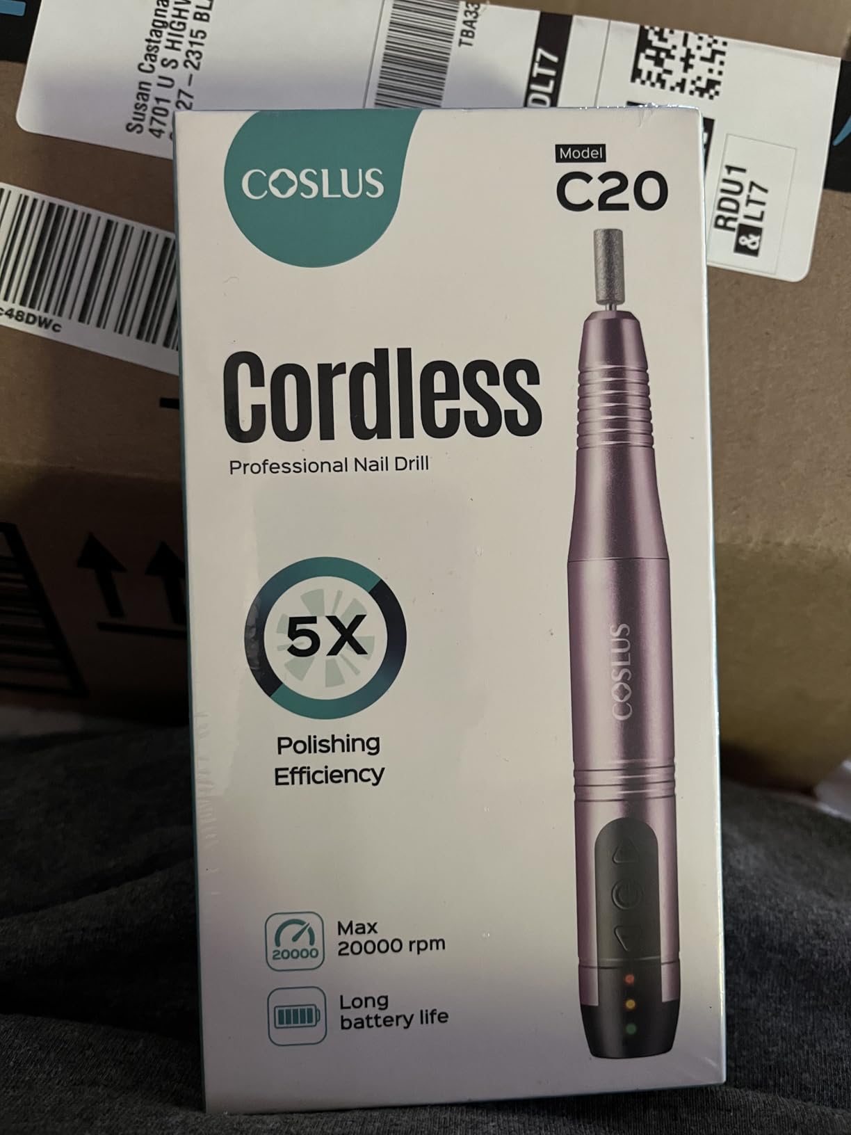COSLUS C20 Cordless Nail Drill Electric File: Portable All-in-One Kit customer photo 1