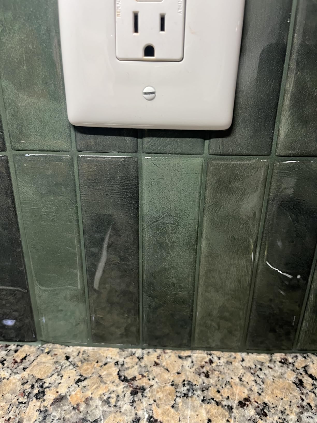 Smart Tiles Peel and Stick backsplash, Stacked Forest Green, 11.43