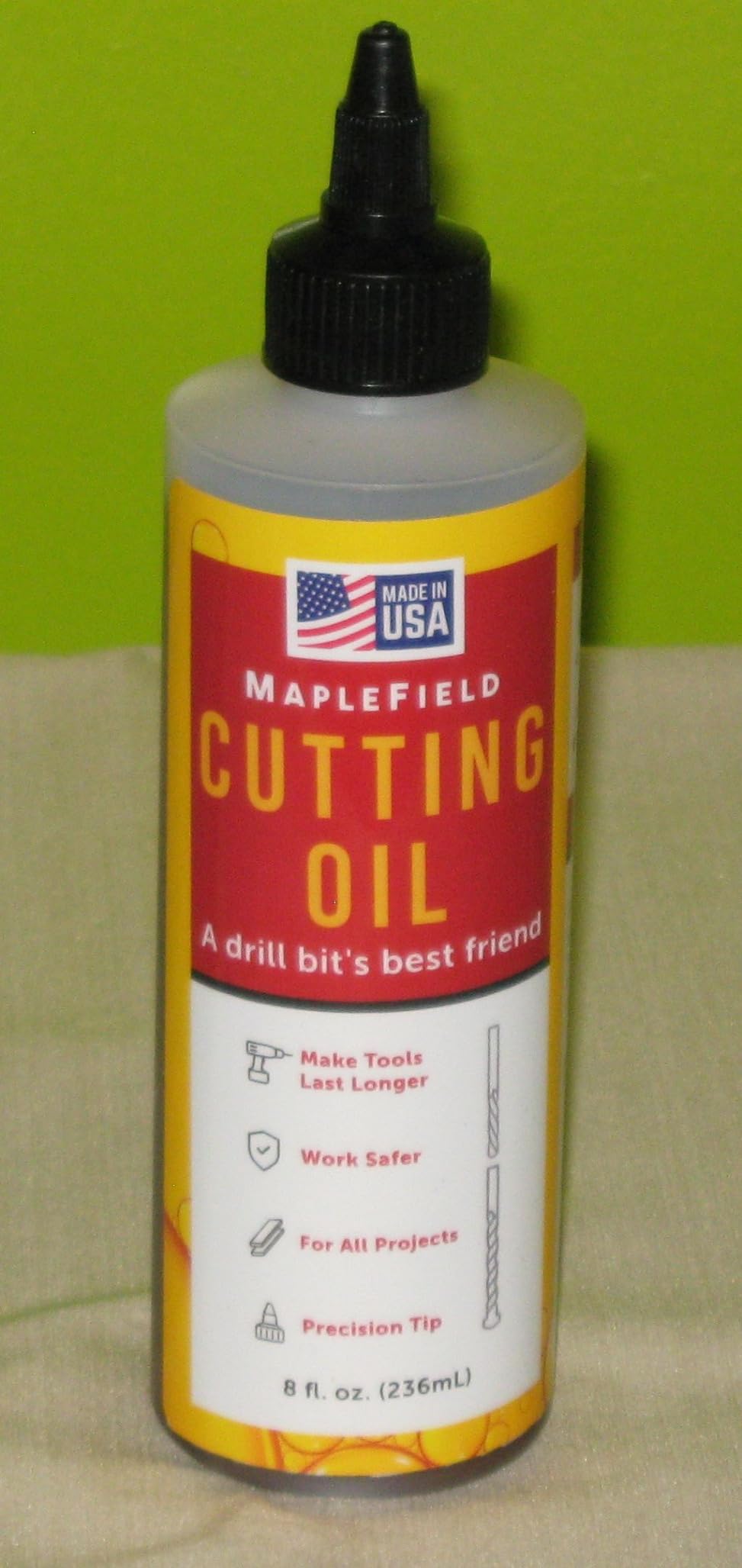 Maplefield Thread Cutting Oil for Drilling Metal - Precision Machine Cutting Fluid for Metal Drilling & Milling - Drill Bit Oil - Tapping Fluid - Made in USA - 8oz customer photo 1