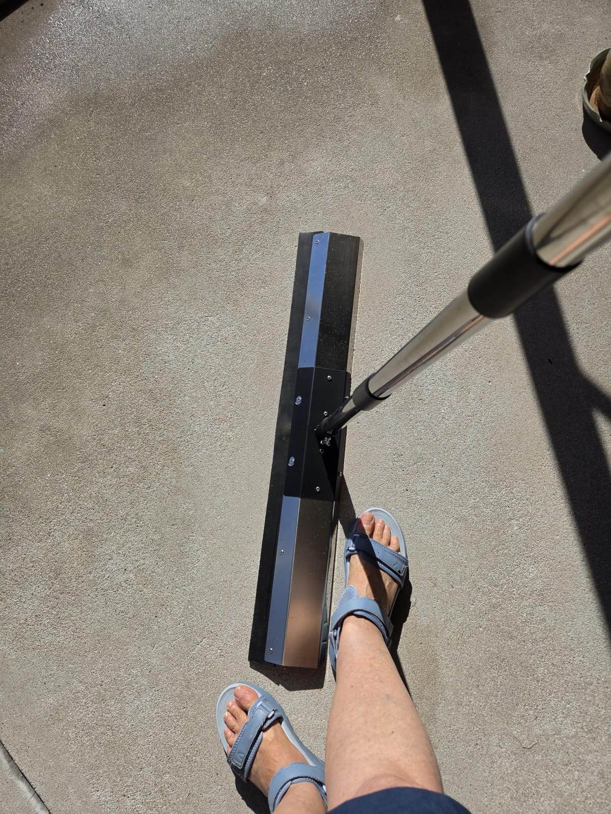 Floor Squeegee for Concrete and Tile Cleaning, 24'' Water Wiper Broom customer photo 2