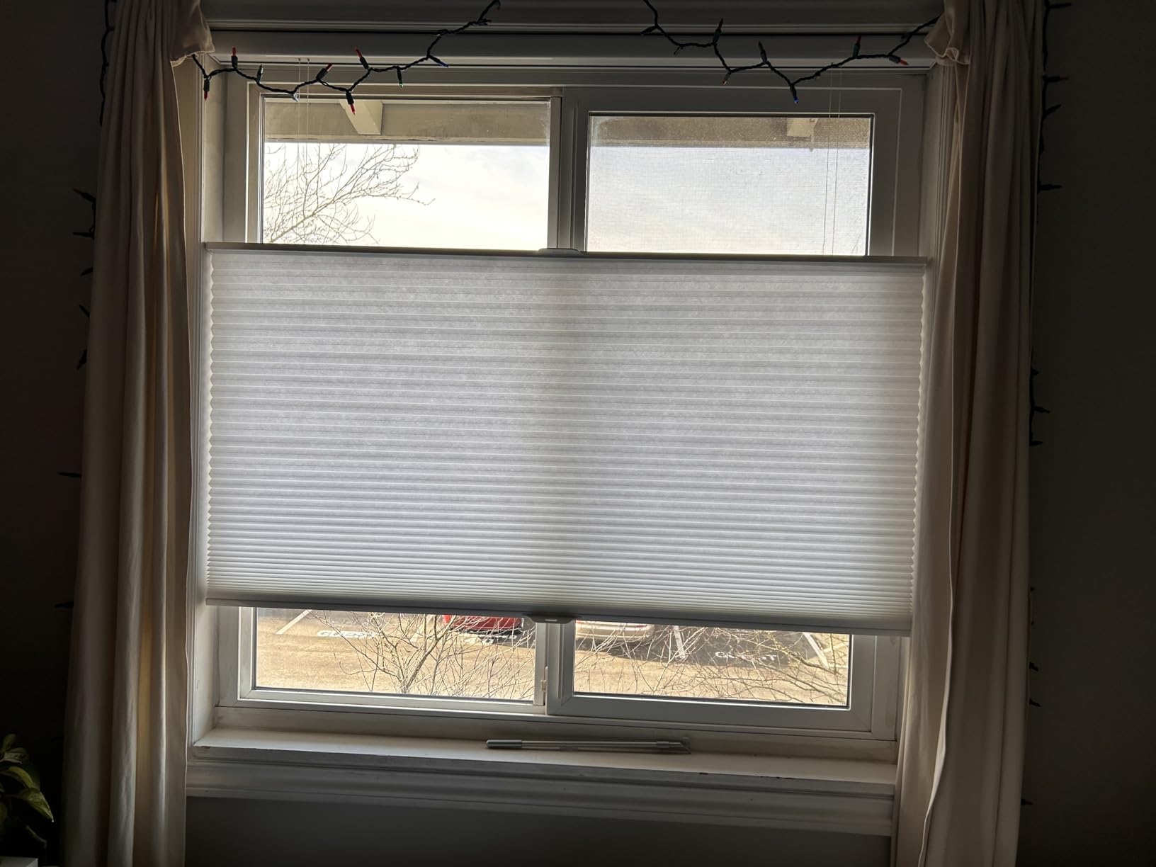 Persilux Custom Size Cellular Shades Top Down Bottom Up Cordless Light Filtering Honeycomb Blinds Thermal UV Protection Energy Saving Pleated Window Shades for Indoor Windows Easy to Install White customer photo 2