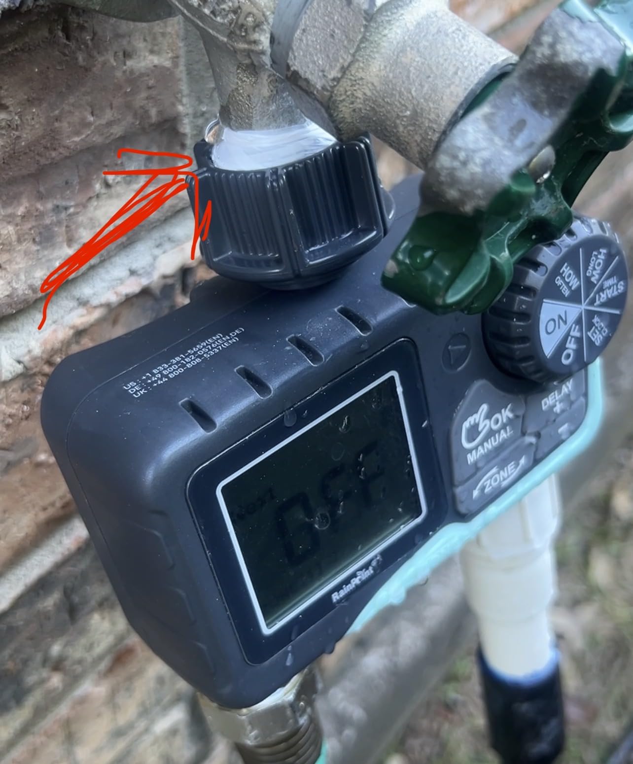 RAINPOINT Water Timer for Garden Hose - 2 Zone Sprinkler Timer with Rain Delay/Manual Watering/Automatic Irrigation for Yard Lawn customer photo 1