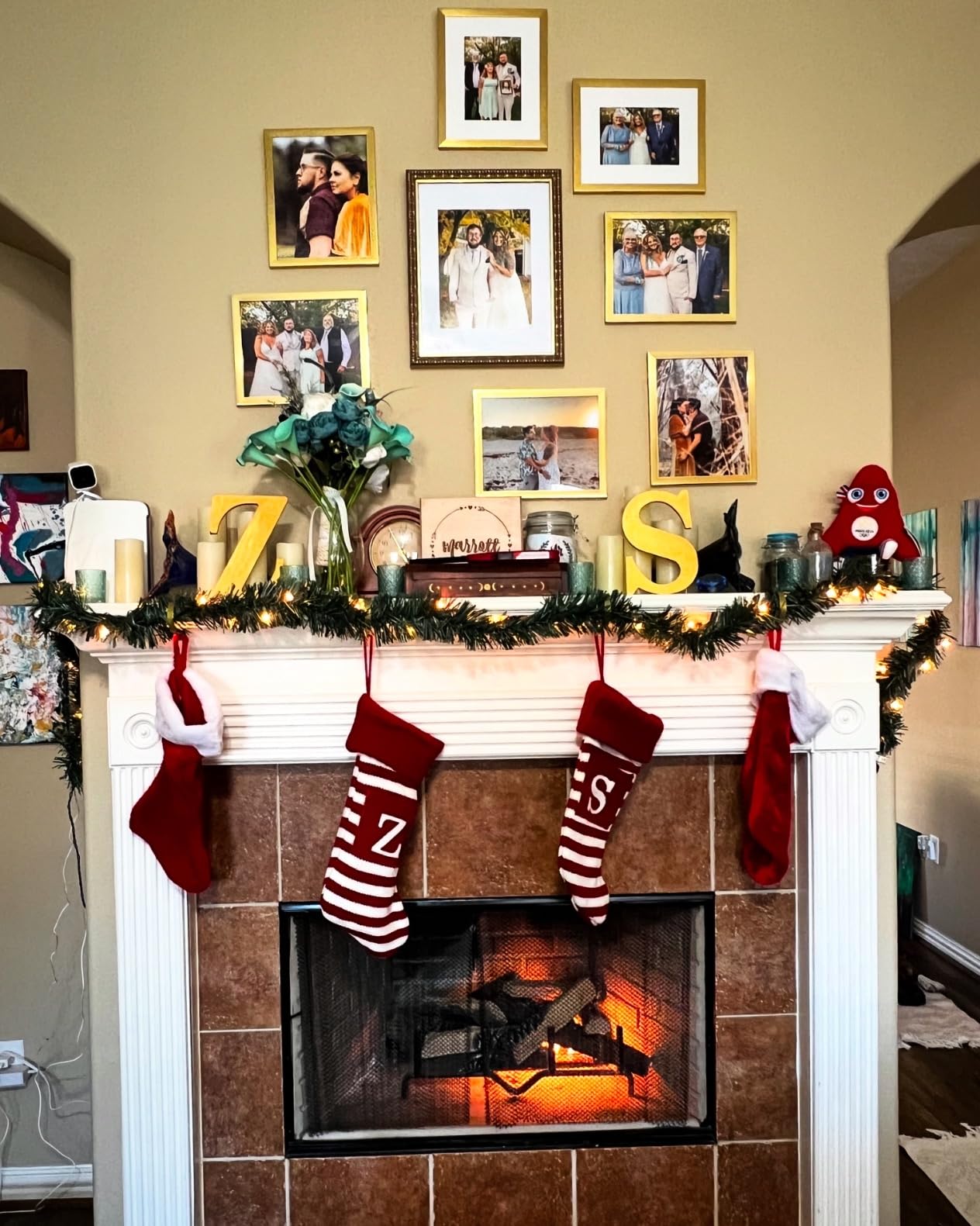 Large Ceramic Gas Fireplace Logs - Set of 10 Artificial Realistic Firewood for Indoor Outdoor Firepit, Ventless & Vent Free customer photo 2