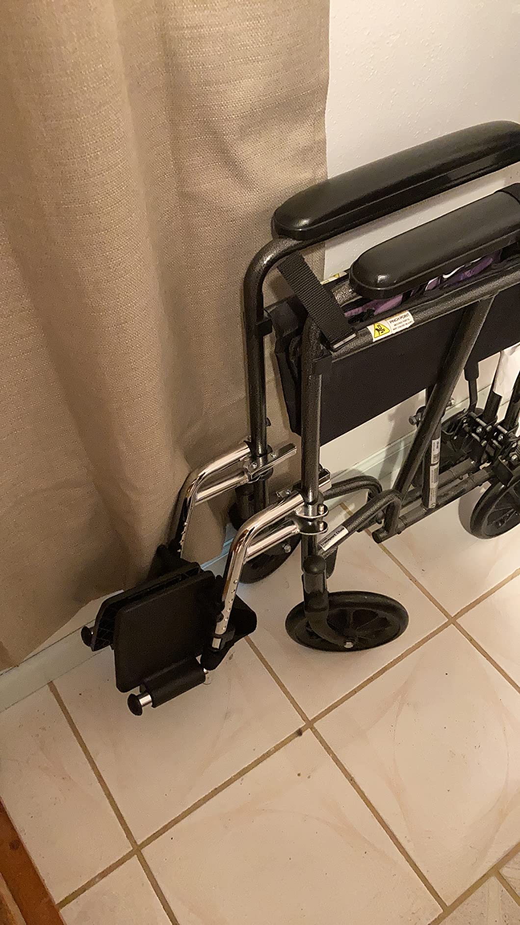 Healthline Wheelchair Swingaway Legrest Footplates with Heel Loops – Pair (Black) – Fits Select Standard Wheelchairs – Adjustable Length 16.5