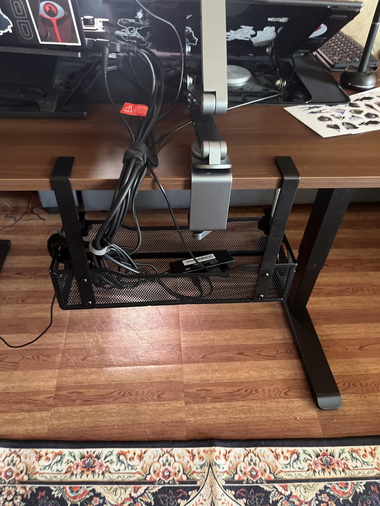 Under Desk Cable Management Tray White, Cinati Wire Organizers No Drill, Cable Tray with Clamp for Wire Management, Cord Organization Box for Office, Home - No Damage to Desk customer photo 2
