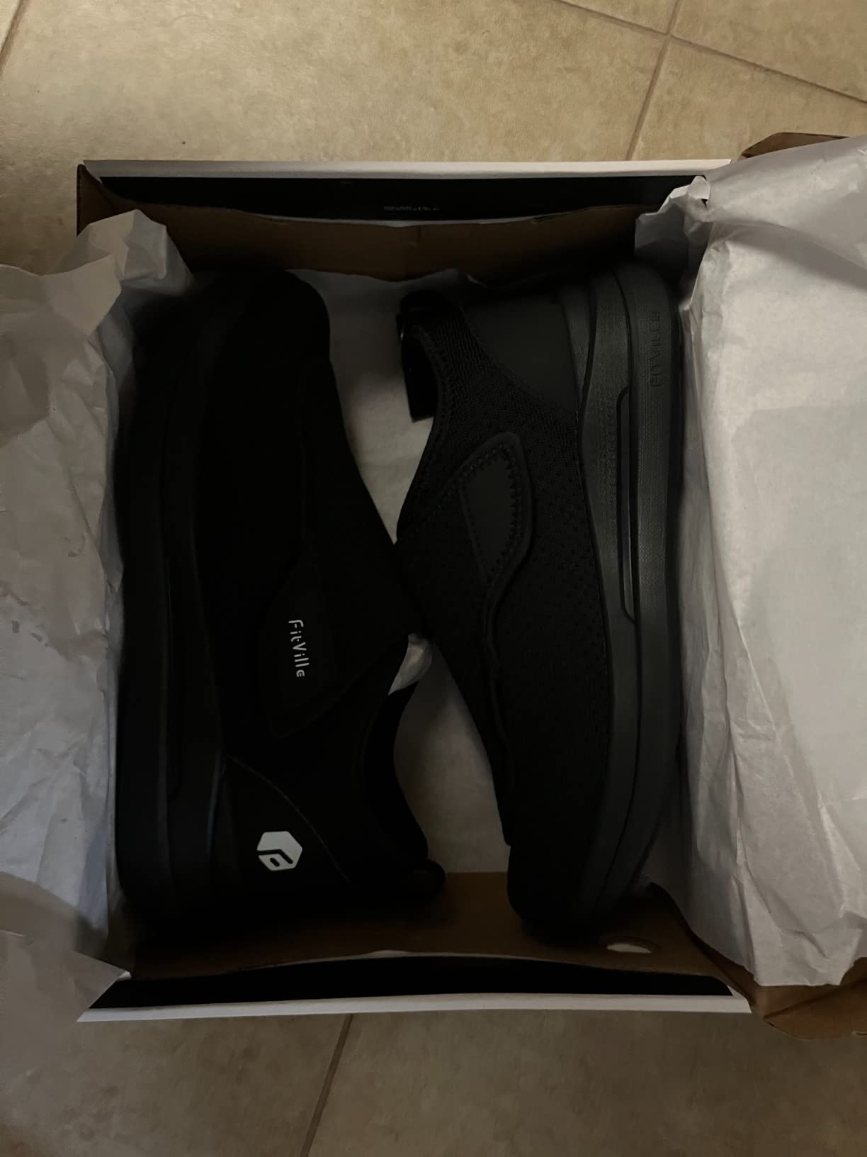 FitVille Diabetic Shoes for Men Extra Wide Slip-on Shoes for Swollen Feet Adjustable Walking Shoes for Elderly Foot Pain Relief Neuropathy - EasyTop Wings customer photo 1