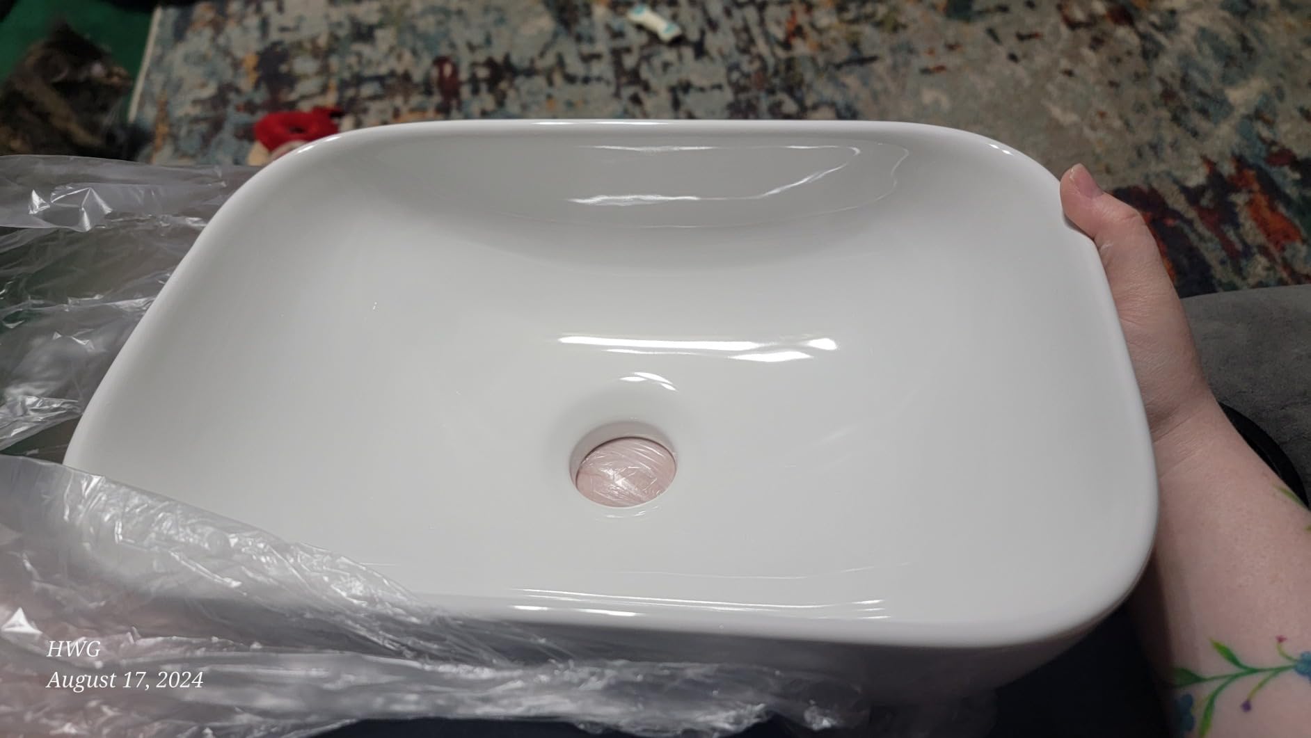 J-FAMILY 14.5'' x 10'' Small Bathroom Compact Vessel Sink Above Counter White Porcelain Ceramic Sink Small Vanity Sink Lavatory Wash Basin customer photo 1