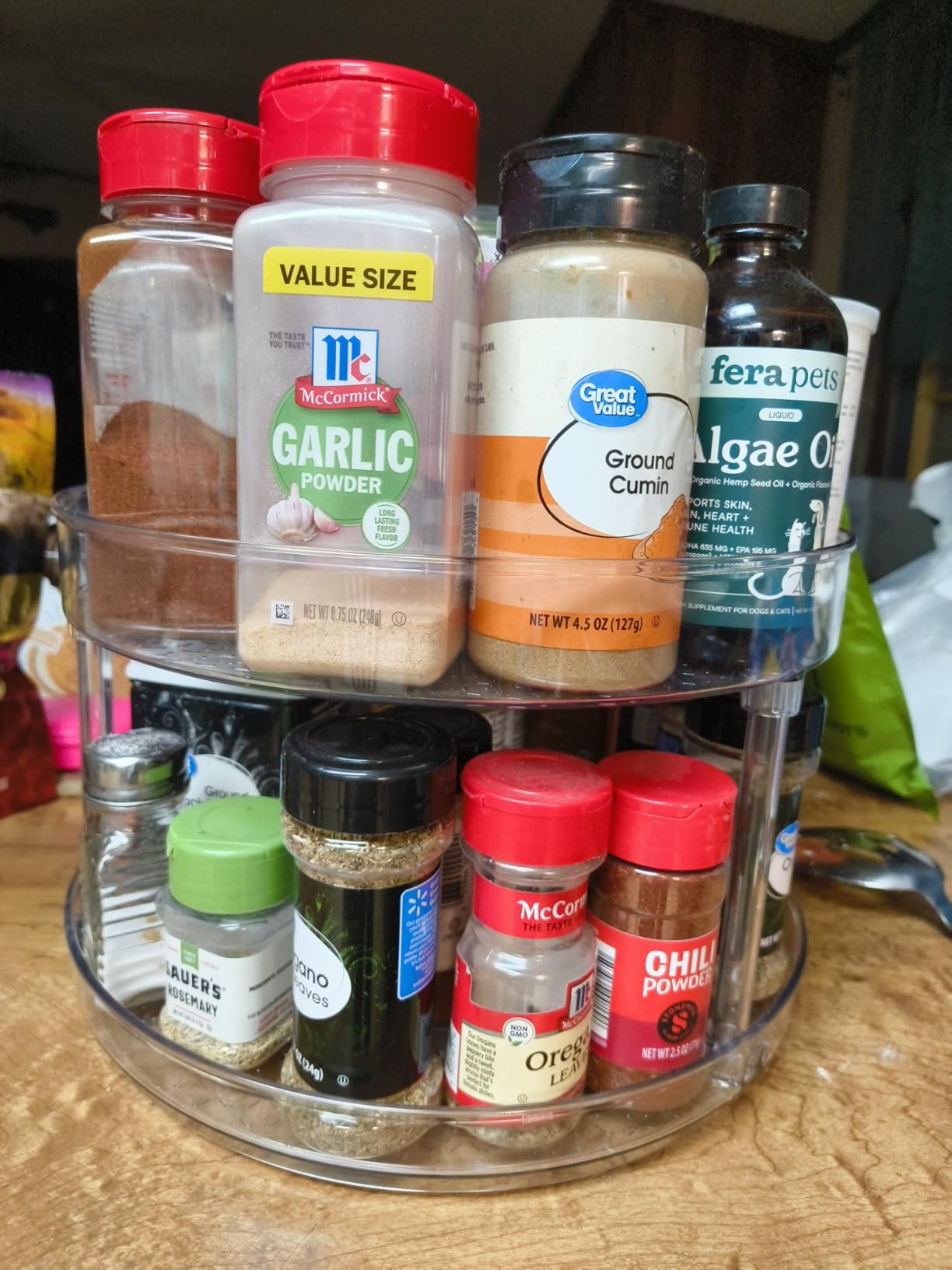 Amazon Basics Lazy Susan Turntable Organizer for Spices and Condiments, 9